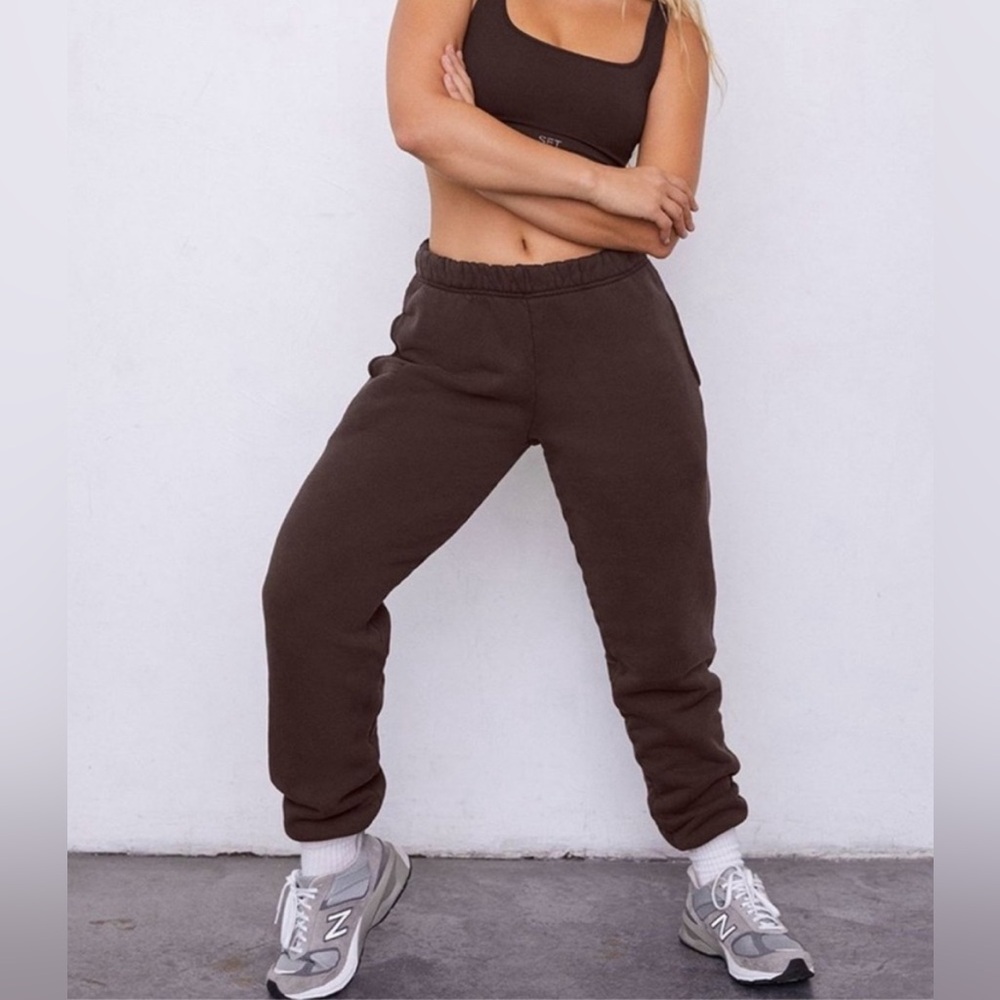 Set Active Sweatpants Espresso Brown Large - Picture 1 of 12